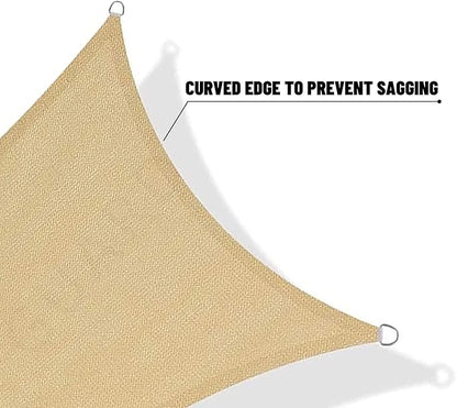 SUNNY GUARD Sun Shade Sail 16'x16'x22' Triangle Sand UV Block Sunshade for Backyard Yard Deck Patio Garden Outdoor Activities and Facility(We Make Custom Size)