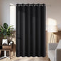 Joydeco Blackout Patio Sliding Door Curtains 90 Inches Long, Grommet Privacy Room Divider Curtains, Extra Wide Thermal Blackout Drapes for Bedroom Living Room (Black, 80Wx90L, 1 Panel)