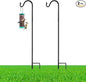 2 Pcs 45 Inch Shepherds Hook for Outdoor Adjustable Bird Feeder Pole Metal Steel Shepard Hooks for Hummingbird Stand Feeder Pole for Garden Plant, Lantern, Hanging Wedding Decor