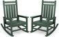 SERWALL Oversized Outdoor Rocking Chair Set of 2, HDPE Rocker for Adults, Patio Rocking Chairs for Porch, Green