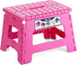 Delxo Folding Step Stool 9 inch Non-Slip Foldable Stools Up to 300 LBS Kids Step Stool with Handle Lightweight for Kitchen, Bathroom, Bedroom, Garden, Rose Pink, 1PC
