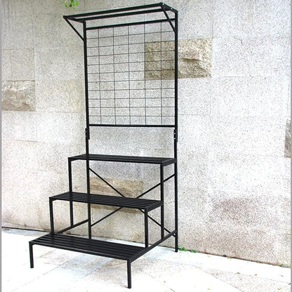 Zhongma 3 Tier Large Heavy Duty Plant Stand with wheels, Tall multi layer Plant Holder with Hanging Plant pot shelf, 35.43 x 33.27 x 80.7inch, Each Tier: 35.43 L x 10.5W, Easy to Hold Large Plant Pot