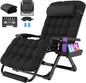 Suteck Oversized Zero Gravity Chair,33In XXL Outdoor Recliner Chair w/Removable Cushion&Headrest, Camping Lounge Chair w/Upgraded Lock&Footrest, Reclining Patio Chairs for Indoor Outdoor,500LBS