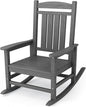 KINGYES HDPE Outdoor Rocking Chair, Widened Seat Patio Rocking Chair, Oversized All Weather Patio Rocker, Gray