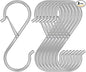 8 Pack S Hooks for Hanging, 3.5 inch Heavy Duty S Hooks with Safety Buckle S Shaped Hooks Kitchen Pot Rack Hooks Closet Hooks for Hanging Plants, Clothes, Kitchen Utensil, Bags (Silver)