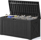 Patiowell 120 Gallon Large Deck Box, Outdoor Lockable Storage Box for Gardening Tools, Waterproof Deck Box for Patio Furniture, Black