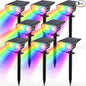 Kyosho IP67 Waterproof Color Solar Spot Lights Outdoor, Color Changing Outdoor Halloween Lights, RGBW Multicolor Solar Spotlight with 9 Modes for Lawn, Pathway, Yard, 8 Pack