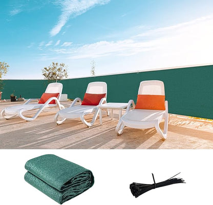 LOVE STORY Custom Size 3'x33' Dark Green Balcony Privacy Screen,UV Block Privacy Fence Screen,90% Shield for Outdoor Pool Garden Apartment Railing