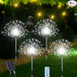 Solar Garden Lights Outdoor Waterproof, 4 Pack Total 480 LED Solar Firework Lights Decorative with 8 Lighting Modes Outside for Yard Pathway Flowerbed Decor, White