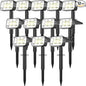 Solar Spot Lights Outdoor Waterproof IP65, [12 Pack/100 LED/4 Modes] 2-in-1 Solar Landscape Spotlights, Auto On/Off High Lumens Spot Lights for Outside Yard Garden Pathway(Cool White)