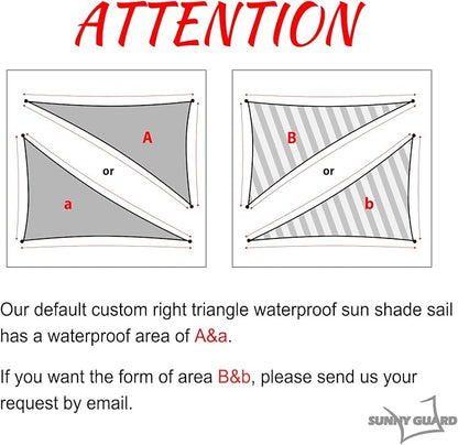 SUNNY GUARD Waterproof Sun Shade Sail 7'x9'x11.4' Taupe Right Triangle UV Block Sunshade for Backyard Yard Deck Patio Garden Outdoor Activities and Facility(Customized)