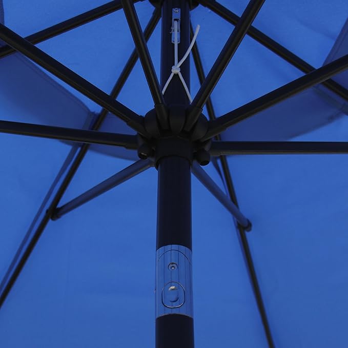 Blissun 9' Outdoor Patio Umbrella, Outdoor Table Umbrella, Yard Umbrella, Market Umbrella with 8 Sturdy Ribs, Push Button Tilt and Crank