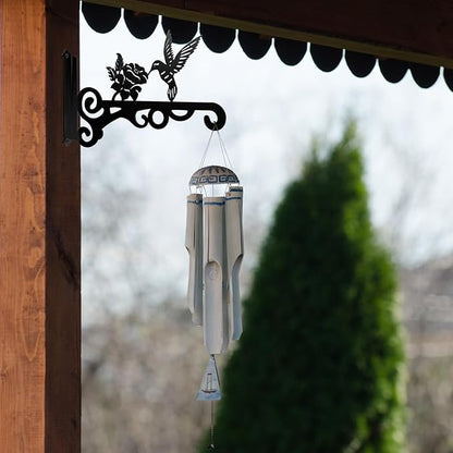 4-Pack Aesthetic Wall Plant Hanger Indoor and Outdoor – 10 Inch Metal Hanging Plant Bracket with Beautiful Bird Pattern – Heavy Duty Plant Hooks for Hanging Plants, Bird Feeder, Wind Chime, Lantern
