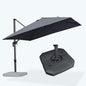 PURPLE LEAF Patio Umbrella with Base 10 Feet Outdoor Cantilever Square Umbrella Aluminum Offset Umbrella with 360-degree Rotation for Garden Deck Pool Patio, Grey
