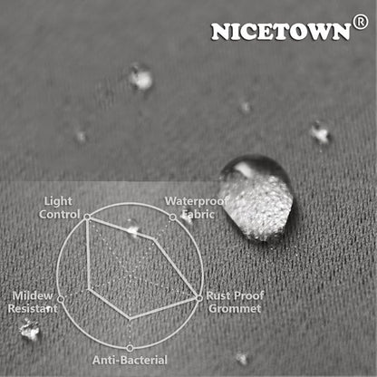 NICETOWN Weighted Outdoor Patio Curtain & Drape Waterproof 84 Long, Top and Bottom Rustproof Steel Grommets Heavy Weight Windproof Sunlight Blocking, Keep Privacy for Yard, 1 Piece, W52 x L84, Grey