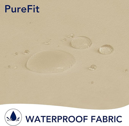 PureFit Outdoor Curtains for Patio Waterproof Weatherproof, UV Resistant Outside Curtains for Gazebo, Front Porch, Pergola, Sun Blocking Privacy Curtain, 120W x 84L inch, 1 Panel, Beige