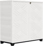 ZZM Indoor/Outdoor Storage Cabinet Waterproof, 34"x15"x34" Plastic Outdoor Storage Box for Garden Balcony Bathroom, All Weather Outdoor Storage Clearance, DIY Usage, with 1 Shelf (White)