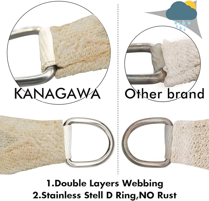 KANAGAWA 18'X18' Cream Custom Size Sun Shade Sail Square UV Block Canopy Cover for Patio Backyard Lawn Garden Outdoor (Customized Available)
