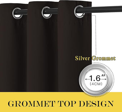 NICETOWN Blackout Patio Curtains 100 x 144 Inches Long for Sliding Door Extral Wide Blackout Curtain Panels Thermal Insulated Room Divider - Grommet Top, 100" W x 144" L, 1 Panel, Toffee Brown