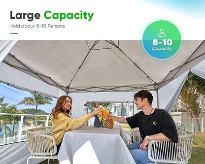 Quictent Privacy 10x10 Pop up Canopy Tent with Sidewalls and Roll-up Ventilated Windows, One Person Easy Setup, Outdoor Commercial Gazebo Shelter Enclosed Waterproof, Bonus 4 Sandbags