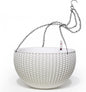 Dexceder 10.5 Inch Large Self Watering Hanging Planters Indoor Outdoor, Thickened Hanging Basket Flower Plant Pot with Water Level Indicator (White)