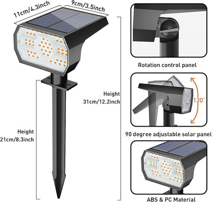 NYMPHY Solar Lights Outdoor Waterproof IP68, 56 LED 3 Lighting Modes Solar Powered Garden Yard Spot Solar Lights for Outside Landscape- 4 Pack (Warm White)