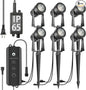 SUNTHIN Outdoor Landscape Lighting with Dusk to Dawn Sensor Controller, 6 Pack