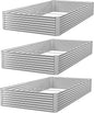 FRIZIONE 3pcs 8x4ft Galvanized Raised Garden Bed Outdoor,Above Ground Garden Bed for Vegetable,Metal Raised Beds for Flower,Steel Raised Beds for Gardening