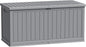Flamaker Resin Deck Box 270 Gallon, Waterproof Imitation-Wood Lockable Storage Box with Separator Plate Outdoor Indoor, Garden, Patio Furniture for Tools&Pool Accessories (Gray)