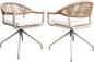 TWT Patio Dining Chairs Outdoor Stackable Dining Chairs for All Weather, Breathable Textilene Garden Outdoor Furniture for Backyard Deck (Brown, Rotatable Set of 2)
