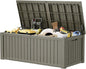 Outdoor Storage Box, Resin Deck Boxes Indoor and outdoor, Waterproof Storage Box Lockable Lid (Grey,200 Gallon)