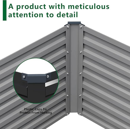 12x2x2FT Galvanized Raised Garden Bed Kit,Vegetable Plant Boxes-Rectangle Metal Flower Box,Large Planter Raised Beds Outdoor Garden for Planting,Fruit,Herb-Black
