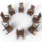 Oversized Rocking Chair Set of 8, Outdoor Rocking Chair for Adults, All Weather Resistant Porch Rocker for Lawn Garden, Wood