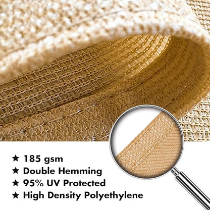 KANAGAWA 6'X18' Sand Custom Size Sun Shade Sail Rectangle UV Block Canopy Cover for Patio Backyard Lawn Garden Outdoor (Customized Available)