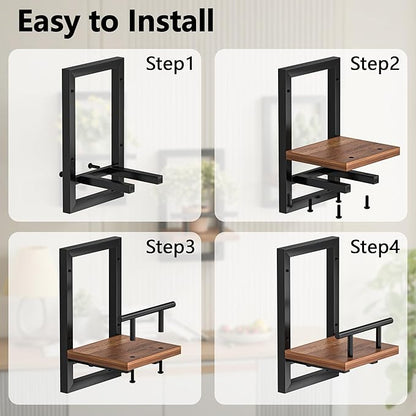 bosbo Floating Shelves for Wall, Plant Shelf Indoor, Wall Planters for Indoor Floating Plant Shelves for Bedroom, Living Room, Kitchen, Office, Bathroom Decor (3 Pack)