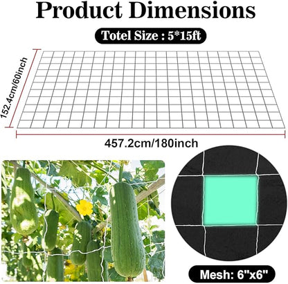 Sukh Garden Plant Trellis Netting -Trellis Net Polyester Trellis Netting Garden Square Mesh for Climbing Plants Fruits Vegetables VinesGrow Tents (4)