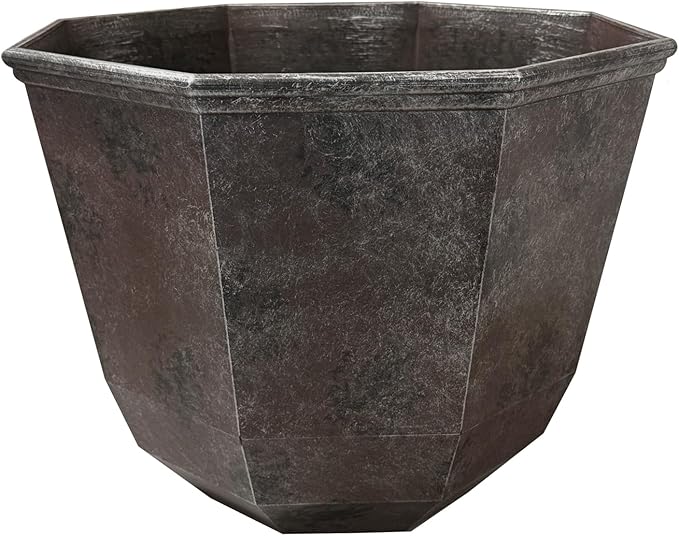 Classic Home and Garden Shaina Planting Pots - Lightweight Indoor & Outdoor Plant Pots - UV-Resistant Resin Flower Pots - Pot Planters for Flowers & Herbs (15” Northern Lights)