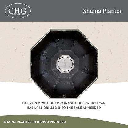 Classic Home and Garden Shaina Planting Pots - Lightweight Indoor & Outdoor Plant Pots - UV-Resistant Resin Flower Pots - Pot Planters for Flowers & Herbs (15” Weathered Copper)