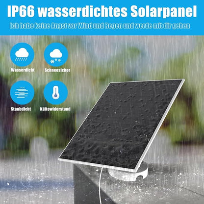6W Solar Panel Compatible with Ring Spotlight Cam Plus/Pro and Stick Up Cam Battery, Solar Power Charger for Ring Cam with Indicator Light,13ft Cable IP66 Solar Panel USB-C and DC3.5mm Ports