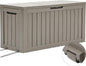 YITAHOME 72 Gallon Outdoor Resin Deck Box with Wheels, Pool Storage Box for Outdoor Cushions, Sports Equipment, Garden Tools, Light Brown