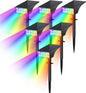 Solar Spot Lights Outdoor Color Changing, [7 Mode/6 Pack] Christmas Landscape Spotlights, Solar Lights Outdoor Waterproof,Led Powered Flood Light for Halloween Pathway Yard Garden Tree Walkway