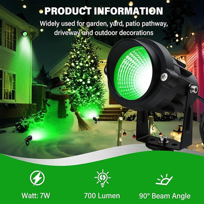 Christmas Spot Lights Outdoor Landscaping Spotlight,12W Green LED Landscape Lighting for Yard Garden St. Patrick's Day Flag Decoration,2Pack