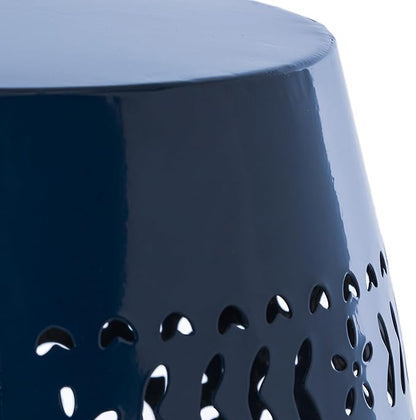 Christopher Knight Home Ruby Outdoor 12" Iron Side Table, Dark Blue