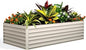 GarveeLife 8x4x2 ft Galvanized Raised Garden Bed, 24" Tall Metal Planter Box for Flowers Vegetables, Rust-Resistant Raised Garden Beds for Gardening, Easy Assembly Outdoor Garden Box & Planters,Beige