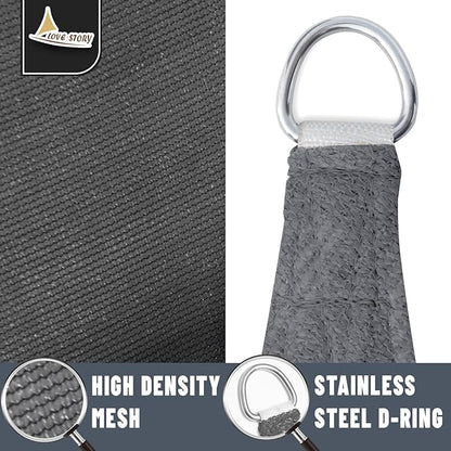 LOVE STORY Custom Size 6'x12'x13.4' Dark Grey Sun Shade Sail Right Triangle Sunshade Fabric Awning Canopy for Patio Backyard Carport Pergola (Customized)