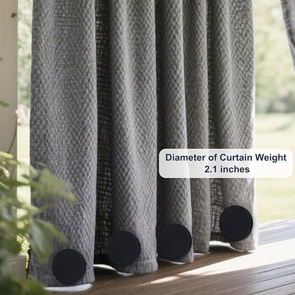 2LB Heavy Duty Outdoor Curtain Weights, Strong Magnetic Gazebo Curtain Weights, Rubber Covered Waterproof Drapery Weight, Prevent Curtain Liner from Blowing Around, Black, 4 Pairs