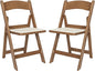 Flash Furniture Hercules Commercial Indoor/Outdoor Folding Event Chair, Wood Look, Weather-Resistant, Lightweight Design, Versatile Use, Set of 2, Chestnut