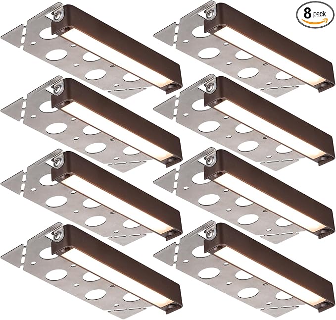 LEONLITE 8-Pack 7 Inch LED Hardscape Lighting, Update Retaining Wall Lights, LED Landscape Lighting, 12-24V AC/DC Paver Light Low Voltage, 3W/4W/5W Dimmable Outdoor Step Lights, 2700K Soft White, ETL