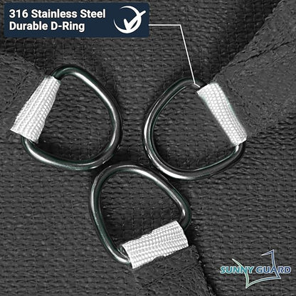 SUNNY GUARD Custom Size 11'x14' Rectangle Graphite Grey UV Block Sunshade for Backyard Yard Deck Patio Garden Outdoor Activities and Facility(Customized)