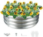 Durable Round Galvanized Steel Raised Garden Bed for Planting,Round Galvanized Steel Fire Ring/Fir Pit 32-Inch for Outdoor,0.8MM Thick (32 ins Diameter x 12 ins high, Silver)